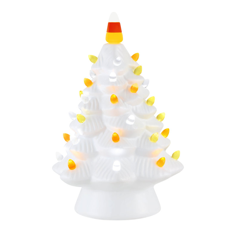 12 in. Halloween Tree - White