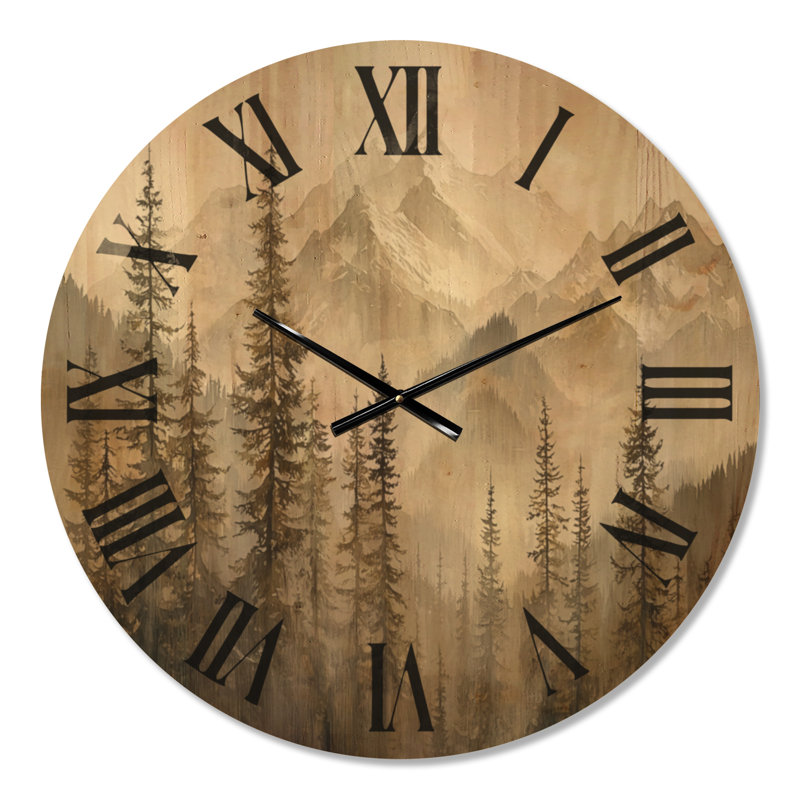Horloge murale en bois Alpine Alpine, Large