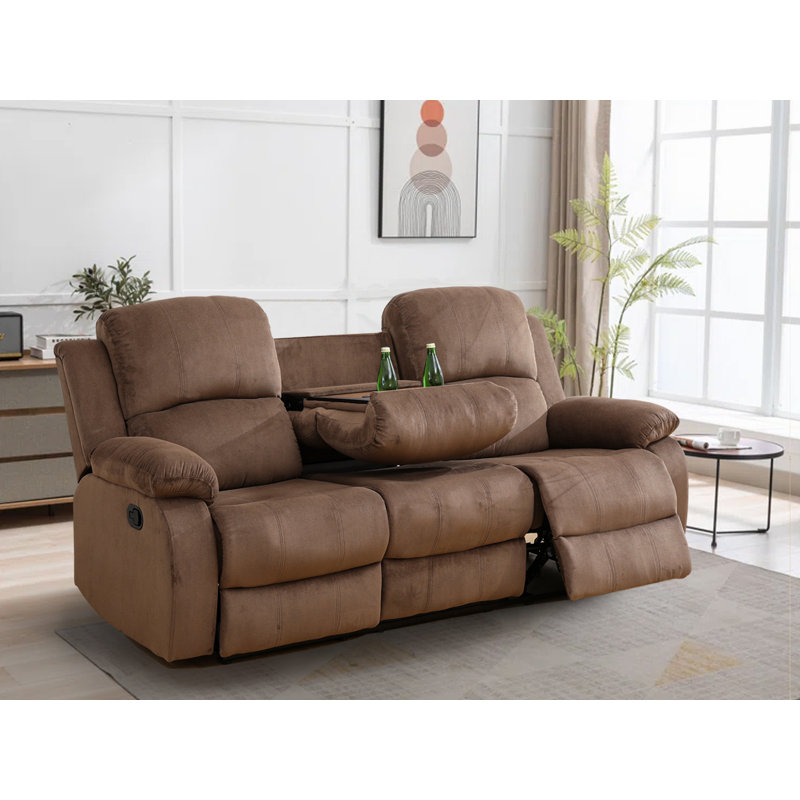 Maeline Recliner, Brown Microfiber