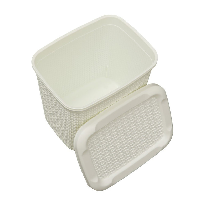JVL Plastic Decorative Bin, White