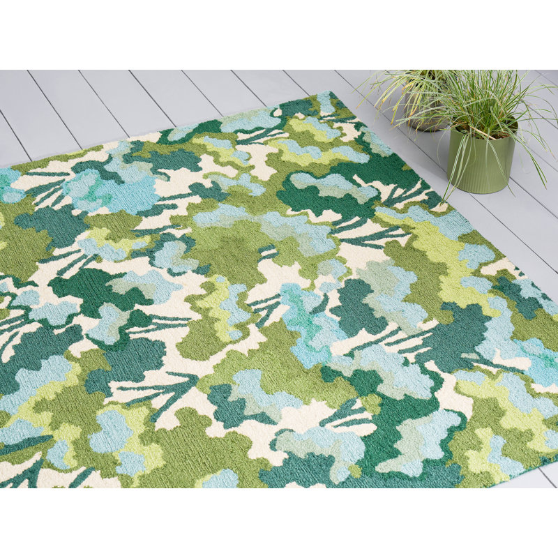 Tree Tops Hand Tufted Floral Area Rug, Rectangle 4'7" x 6'6"