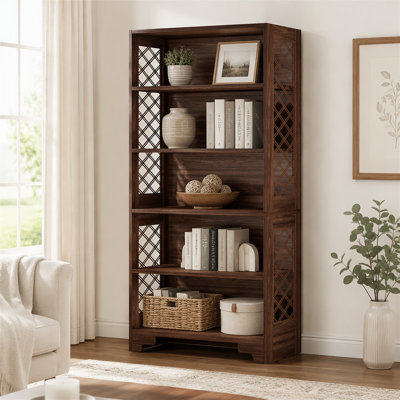 70.8" Freestanding Bookshelf, 6-Tier Bookcase Display Rack Storage Shelves