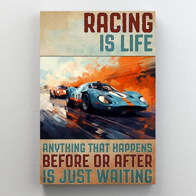 «Iyaad Car Racing Racing In Life», impression sur toile, H 20 po x l 16 po x P 1,25 po
