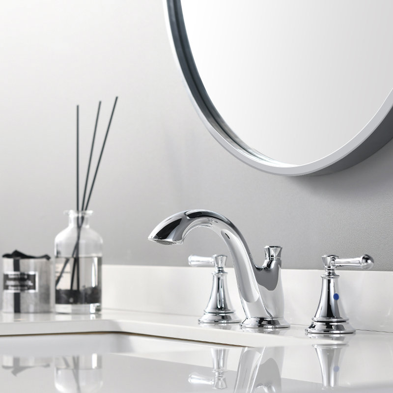 Widespread 2-handle Bathroom Faucet with Drain Assembly, Chrome