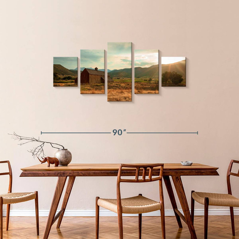 Rustic Farm Barn, 34" H x 74" W