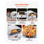 Combo four à pizza de 13 pouces pour l'extérieur avec barbecue - machine à pizza portative en acier inoxydable avec pierre de cordiérite, thermomètre intégré et modes de cuisson doubles pour le camping dans la cour arrière