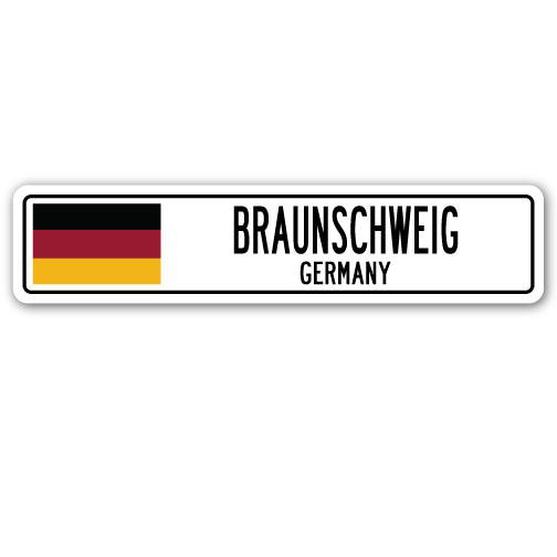 Panneau de signalisation en aluminium Aylsham Braunschweig, Allemagne, H 4 po x l 18 po x P 1 po