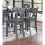Table de salle à manger grise de style moderne 6X chaises 7Pcs ensemble de hauteur de comptoir Coussin siège clouté X-Cross dossier Mobilier de salle à manger