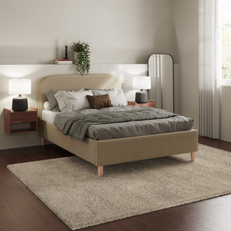 Leonie Double Upholstered Ottoman Bed, Natural Stone, Kingsize (5')