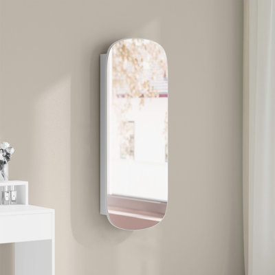 16.5'' Wide Wall Jewelry Armoire with Mirror