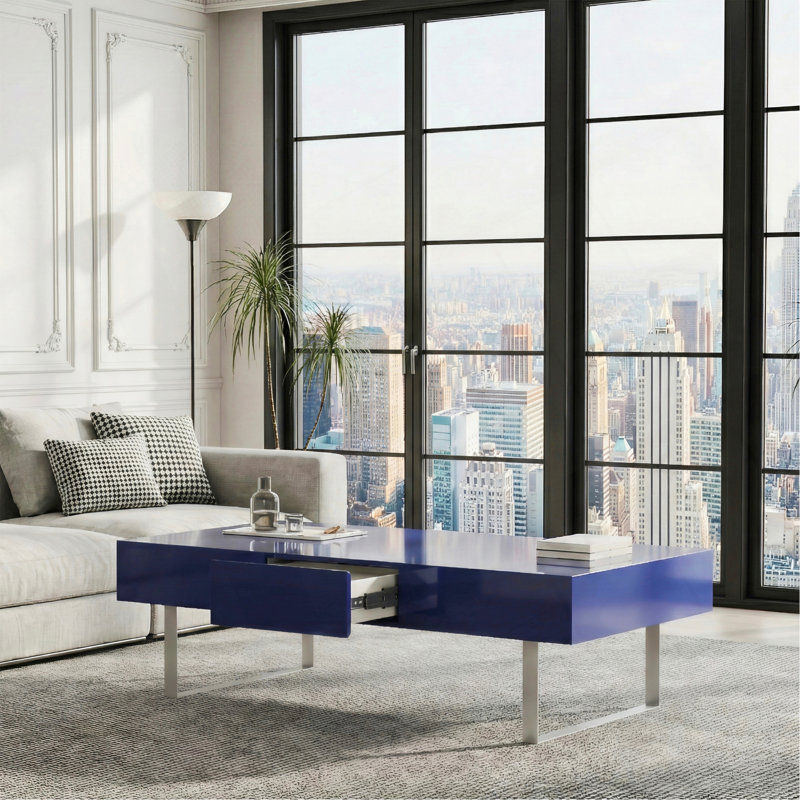Table basse 52,4 po x 26,8 po x 15,6 po - ultrabrillant, Marine