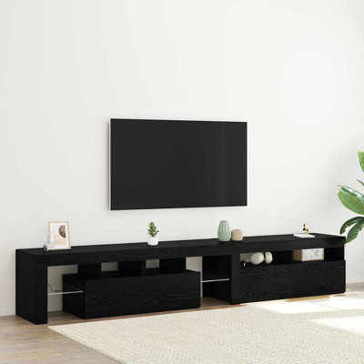 TV Cabinets 2 Pcs Black Oak Engineered Wood