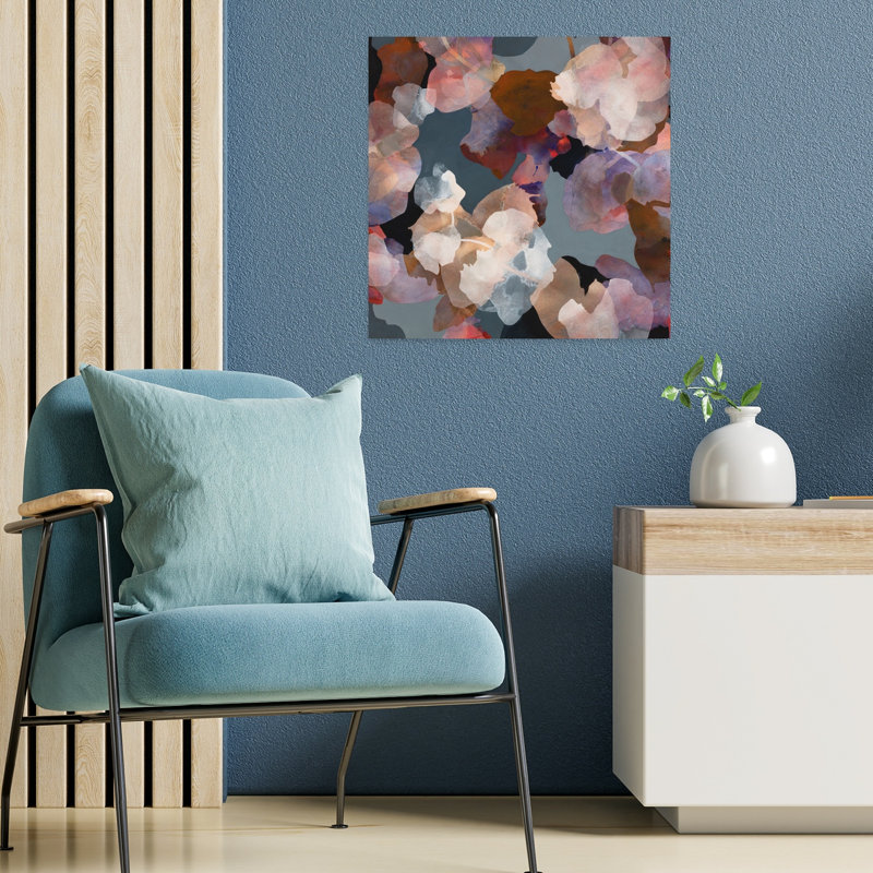 «Soft Organic Blooms», art contemporain délicat et délicat, H 18 po x l 18 po