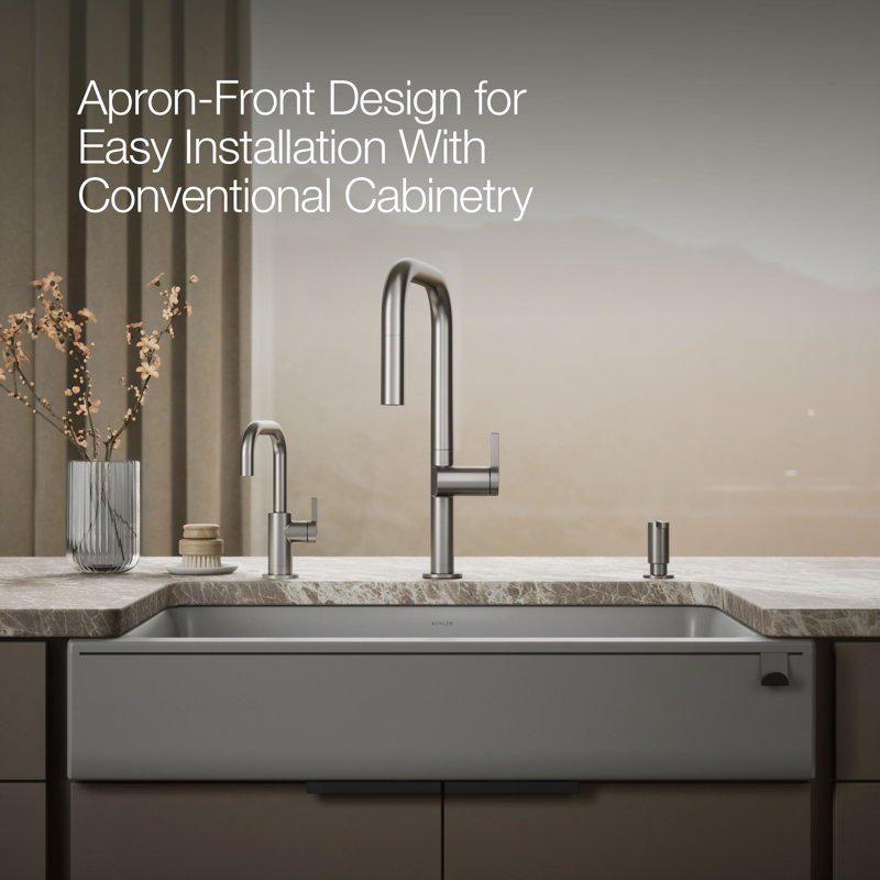 CAIRN 1 BASIN 36-In SHORT APRN, Matte Gray
