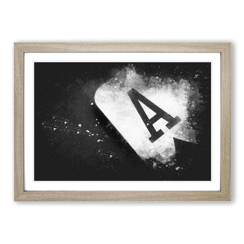 The Ace of Spades - Picture Frame Graphic Art Print, 24cm H x 33cm W x 2cm D, Oak Framed