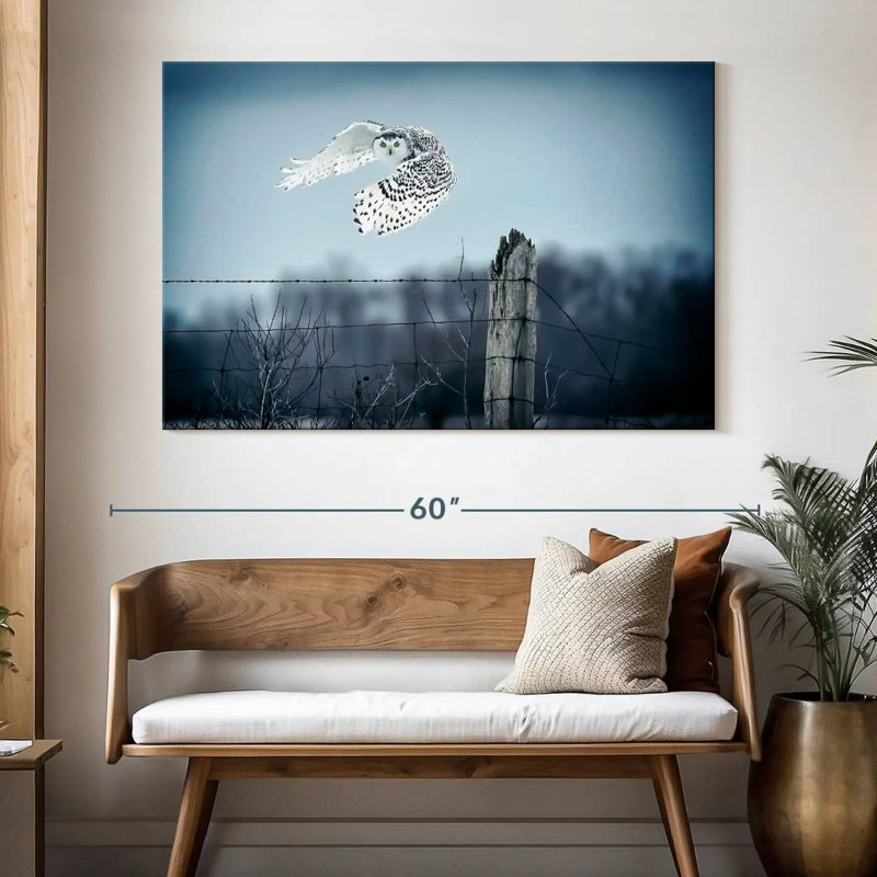 Brampt Winter Snowy Owl IV, 34" H x 51" W