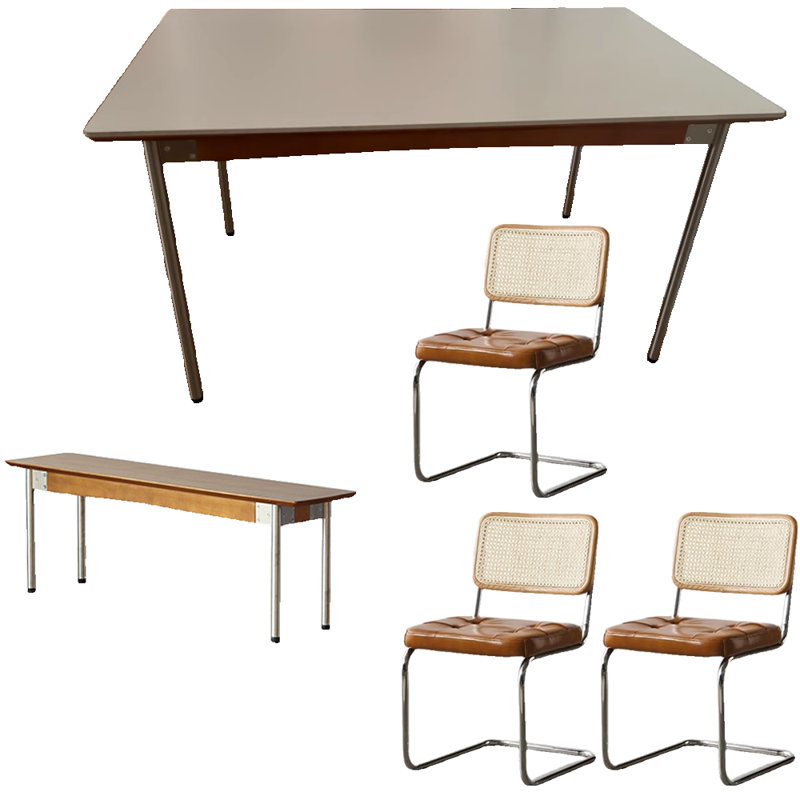 Retro Solid Wood    Slate    Dining Set
