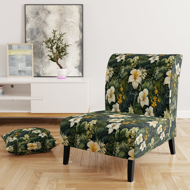 Fauteuil de chambre rembourré Boho Botanical Oasis Palm I