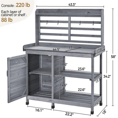 Grimsby 4-layer Outdoor Garden Potting Bench Table