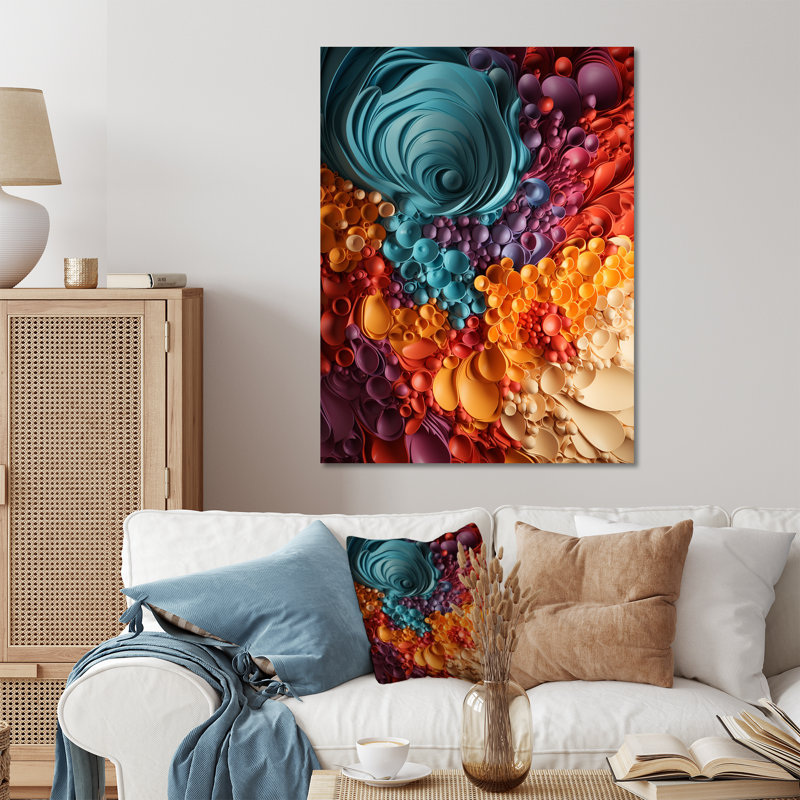 «Rainbow Reverie Collages III», art mural abstrait en métal, H 32 po x l 16 po x P 1 po