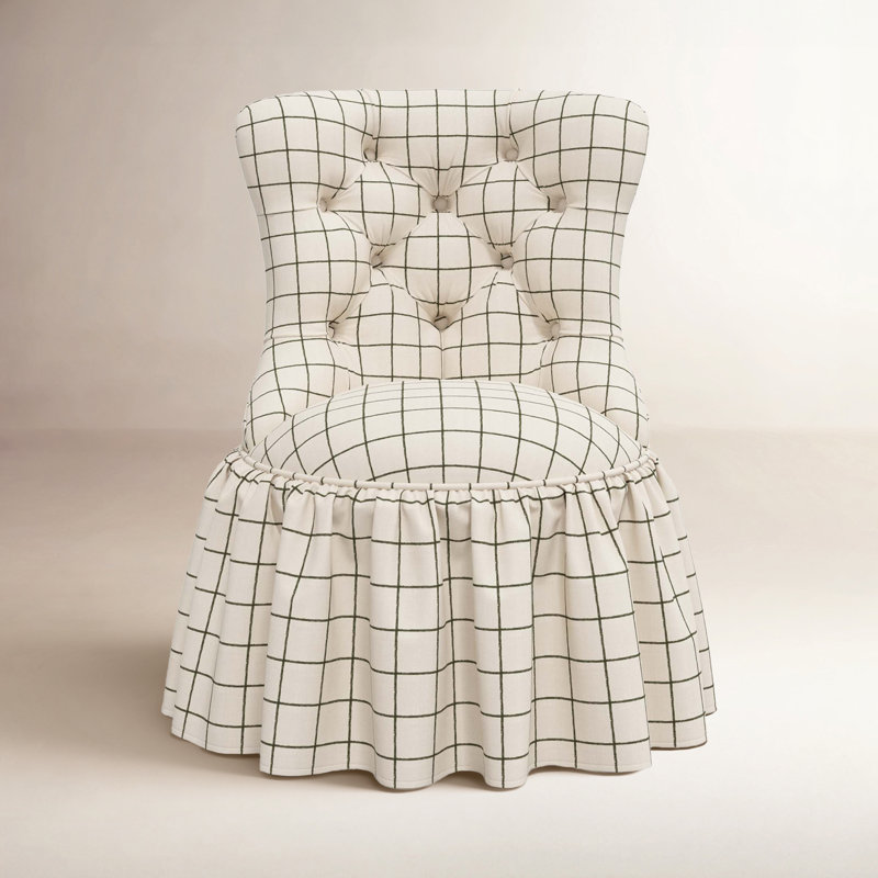Chaise d'appoint rembourrée Minnie, Ligne verte Tattersall