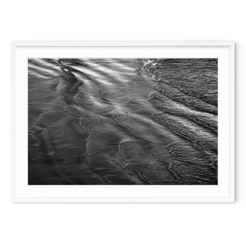 Low Tide Ripples - Picture Frame Photograph on Paper , 22.5" H x 31.5" W, White Framed