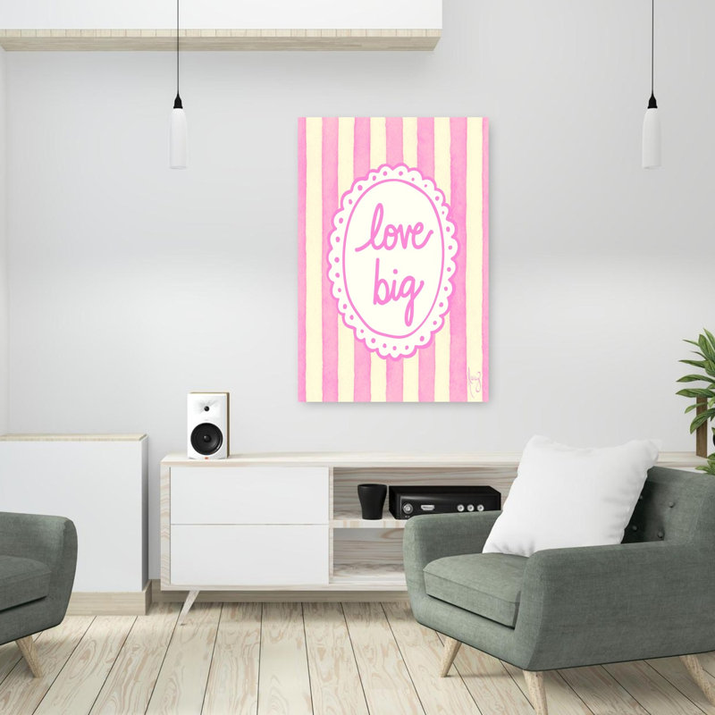 «Love Big», art mural contemporain abstrait, H 36 po x l 24 po