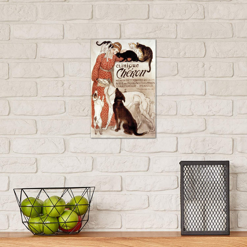 French Veterinary Clinic. by Theophile Alexandre Steinlen - Wrapped Canvas Print, 20.32 cm H x 30.48 cm W