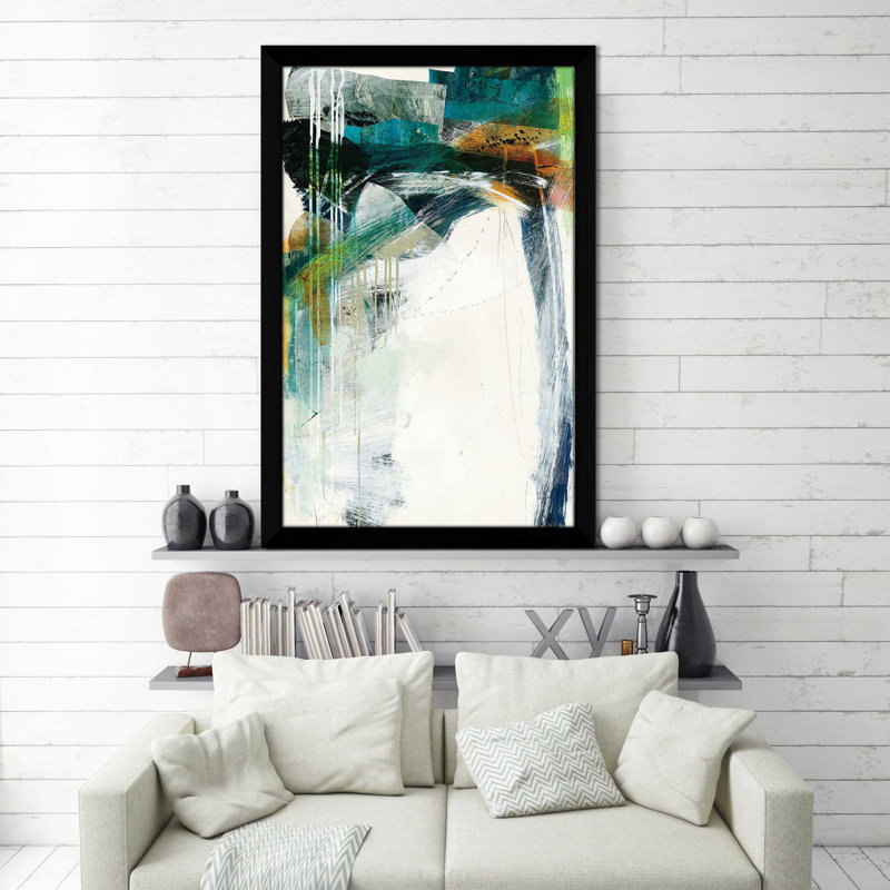 Turbulence IV - Peinture, Cadre noir, H 49,5 po x l 33,5 po x P 1 po