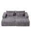 Chaise longue modulaire en velours côtelé 87 po - Gris-1058098429-1058098431