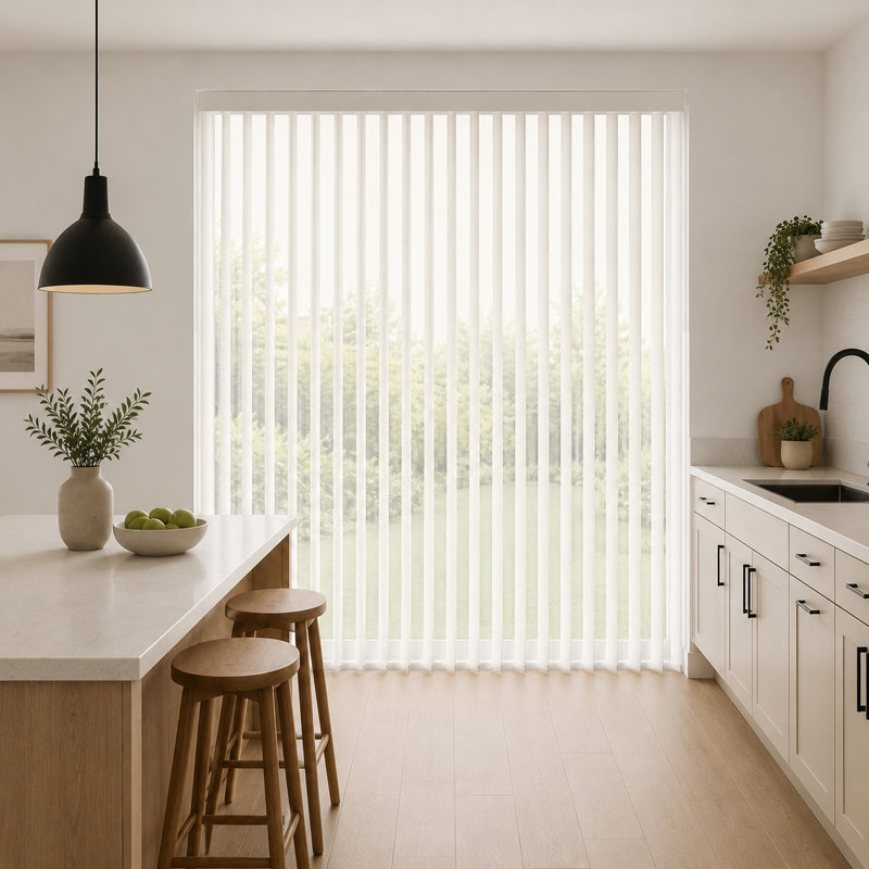 Voilages verticaux filtrant la lumière