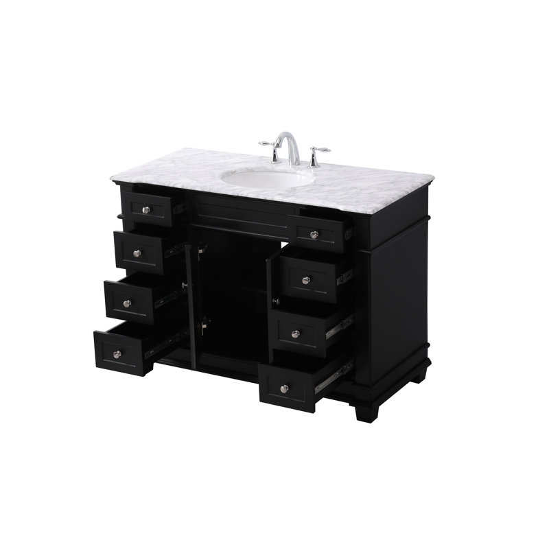 Ensemble de meuble-lavabo simple 48 po Lydie, Noir