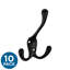 Crochets muraux en laiton noir mat Franklin Triple (paquet de 10)-98540446