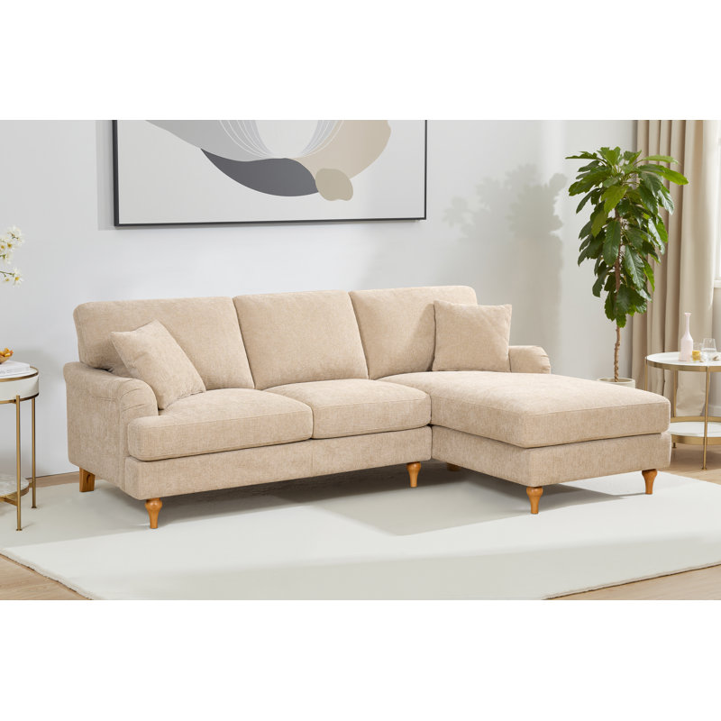 Hamilton 3 Seater Corner Sofa, Right Hand Facing, Chenille - Beige