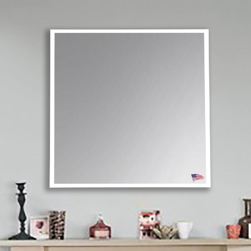 Ken Metal Flat Wall Mirror, 24.44" H x 24.44" W