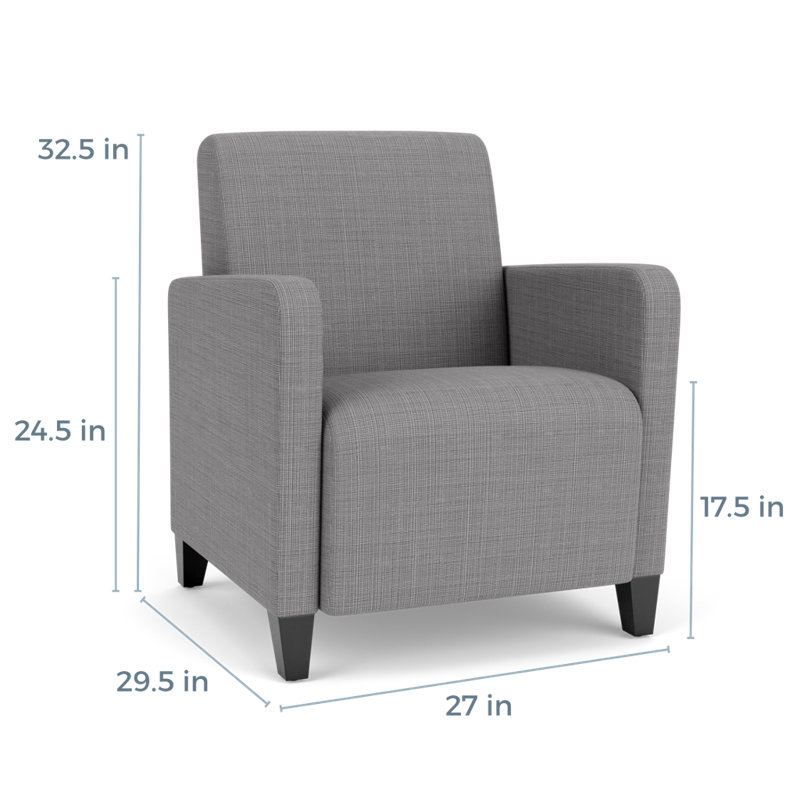 Fauteuil d'invité de réception Ravenna, Bois noir, Gris chambray, Non inclus