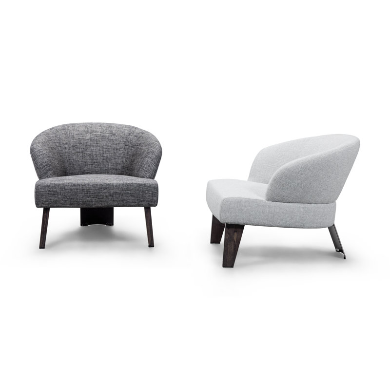 Donato Linen Cotton Armchair, Dark Gray