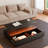 Modern Rectangular Coffee Table With Led Lights, 2 Drawers And Open Storage Shelf-1417891141