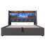 Upholstered Hydraulic Lift With Led & Usb-c, Storage Headboard, 180x200 Cm, Grey Linen-1405605713