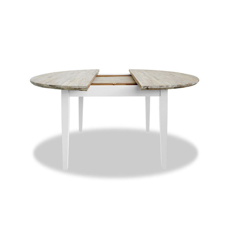 Chatham Extendable Round Solid Wood Top Dining Table, White
