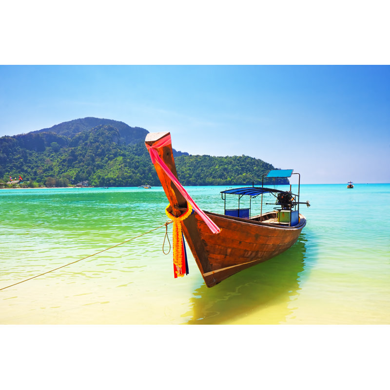 Traditional Wooden Boat by Preto_perola - Wrapped Canvas Print, 30cm H x 46cm W