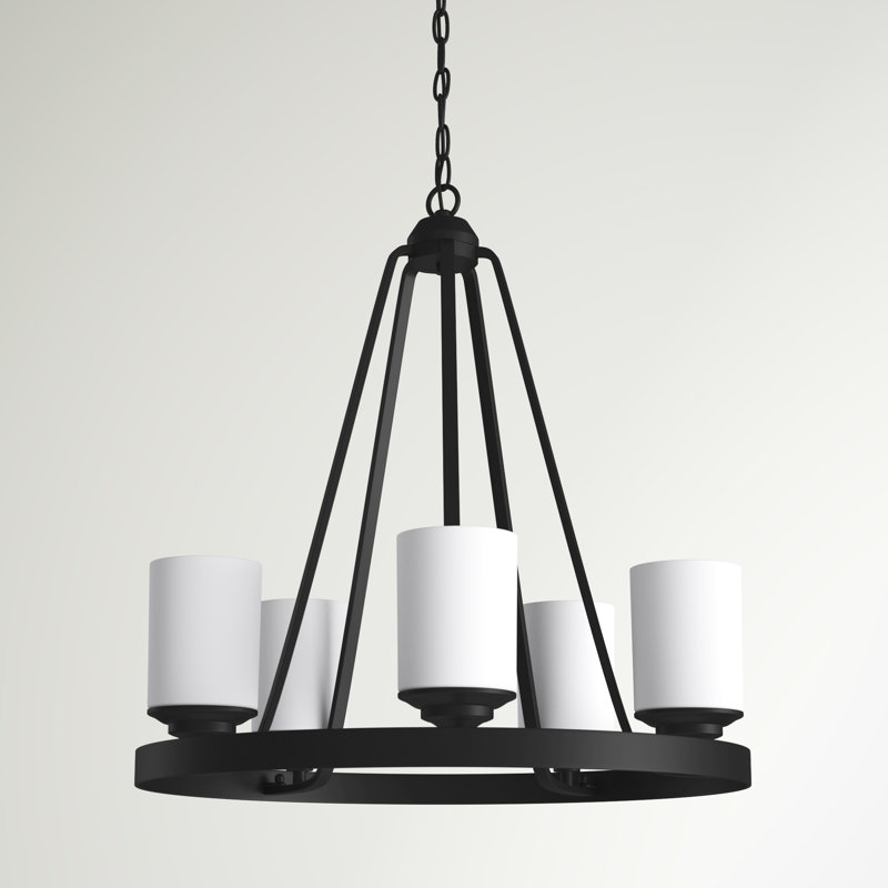 Kemal Five Light Chandelier from Generation Lighting , Midnight Black, Not Energy Star, No