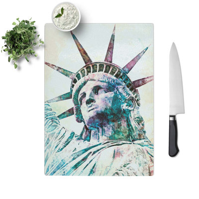 Tempered Glass Statue of Liberty Chopping Board