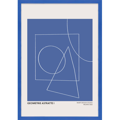 Geometric Abstraction in Blue by Romina Gadler - Framed Wall Art