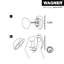 Butoir de porte mural blanc / argent - 0,98 po x 0,98 po x 0,59 po
