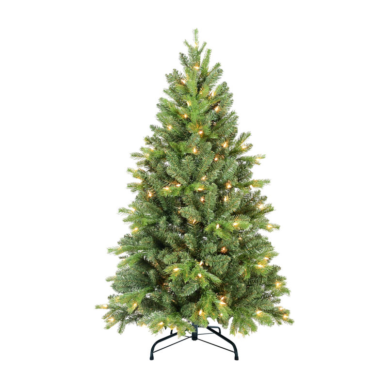 Arbre de Noël automatique vert PE / PVC avec support en métal, 5'