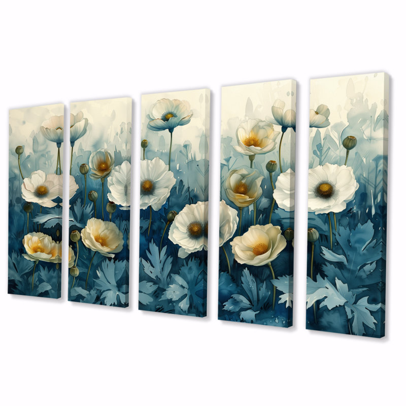 Swind - Poppies, ensemble d'art sur toile, H 32 po x l 80 po