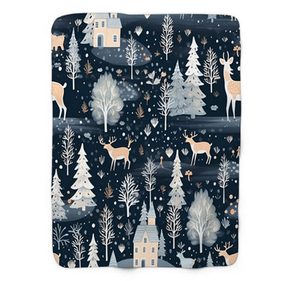 Retro Xmas - 1 Piece Premium Sherpa Blanket