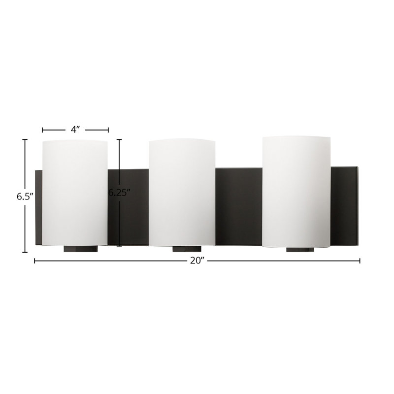 Éclairage pour meuble-lavabo à 3 lumières Abhijeet, Noir