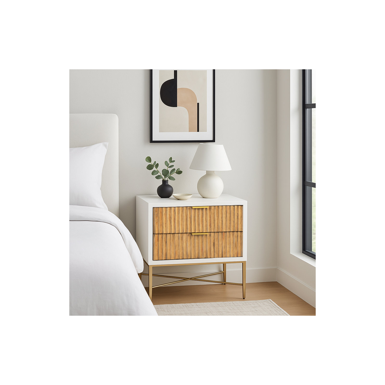 Giddens 2 - Drawer Nightstand, White